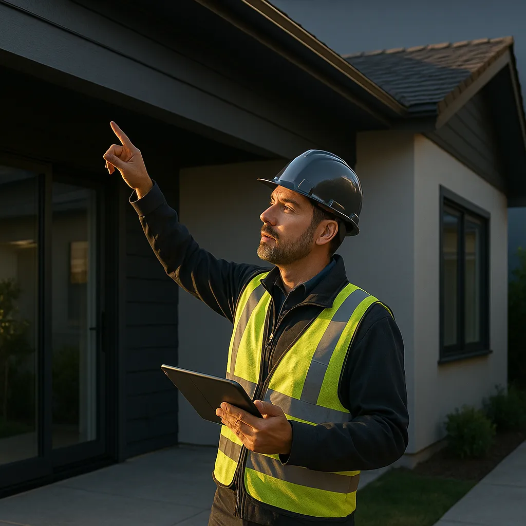 Property inspector identifying specific improvements to maximize property valuation