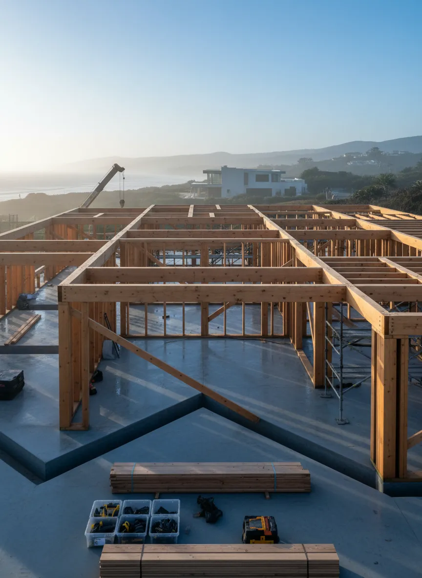 Residential construction site in Encinitas by Bernal Builders