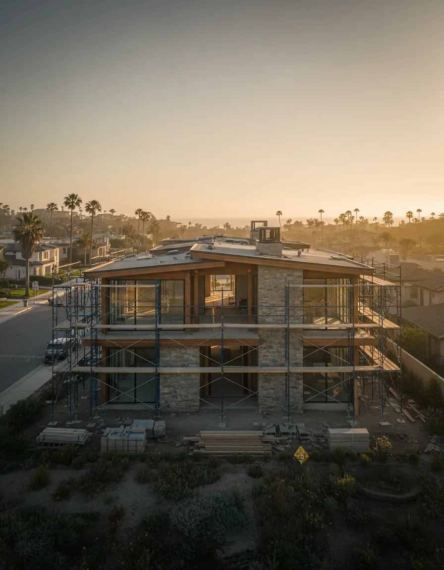 High-end coastal home construction in Coronado by Bernal Builders