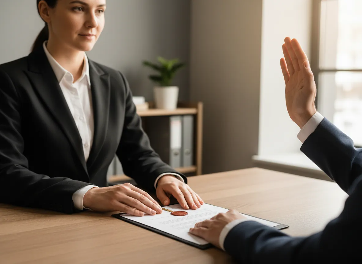 Notary leading an oath or affirmation