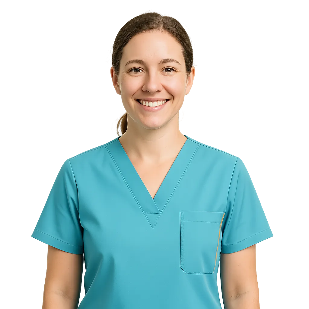 Asistente veterinario sonriente en AquaCare