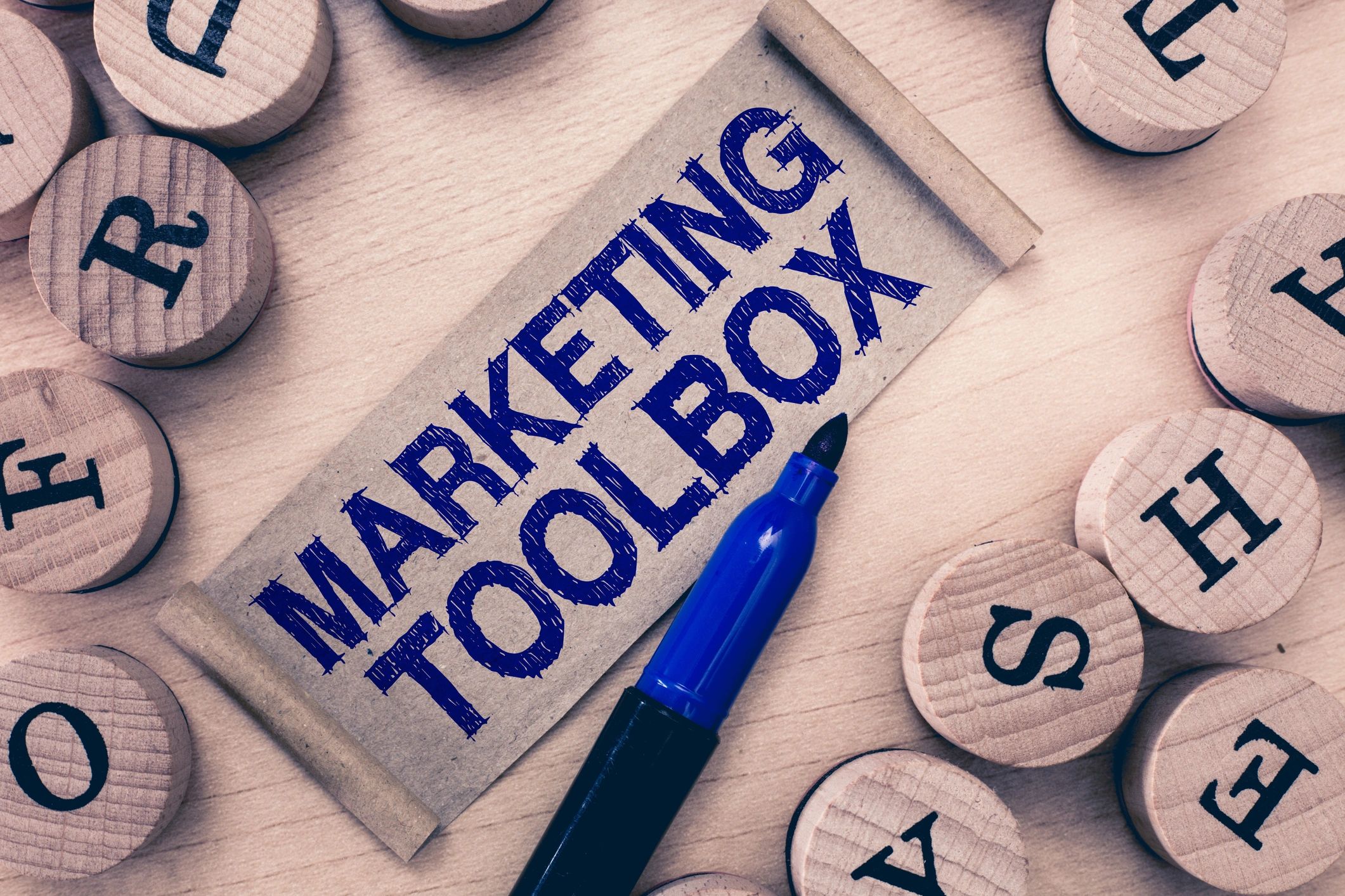 Marketing Toolbox wooden blocks