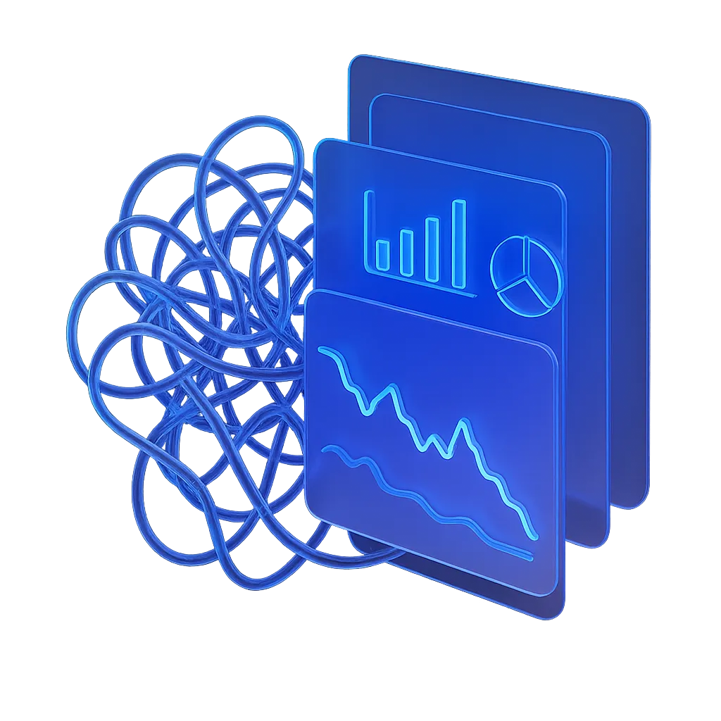 Premium financial 3D illustration showing cashflow visualization and glass analytics
