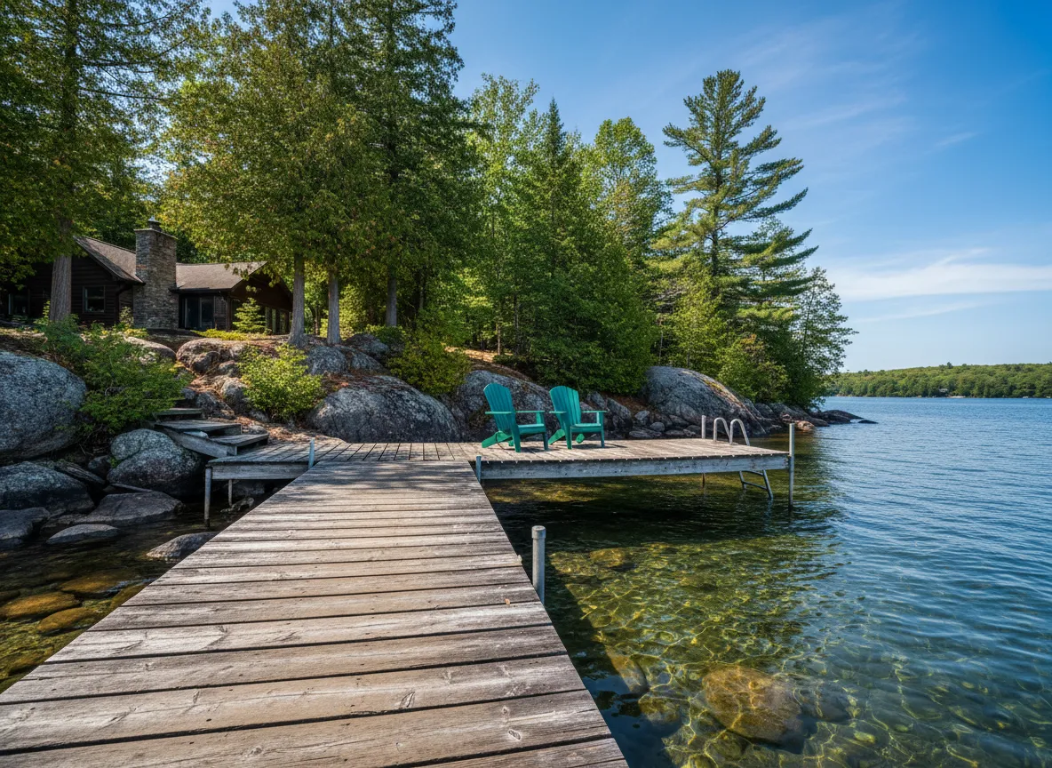 Dramatic Canadian Shield rock and crystal-clear water along the Georgian Bay shoreline near Parry Sound Ontario