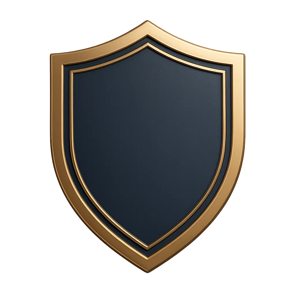 Institutional trust shield emblem representing meticulous risk mitigation and underwriting alignment