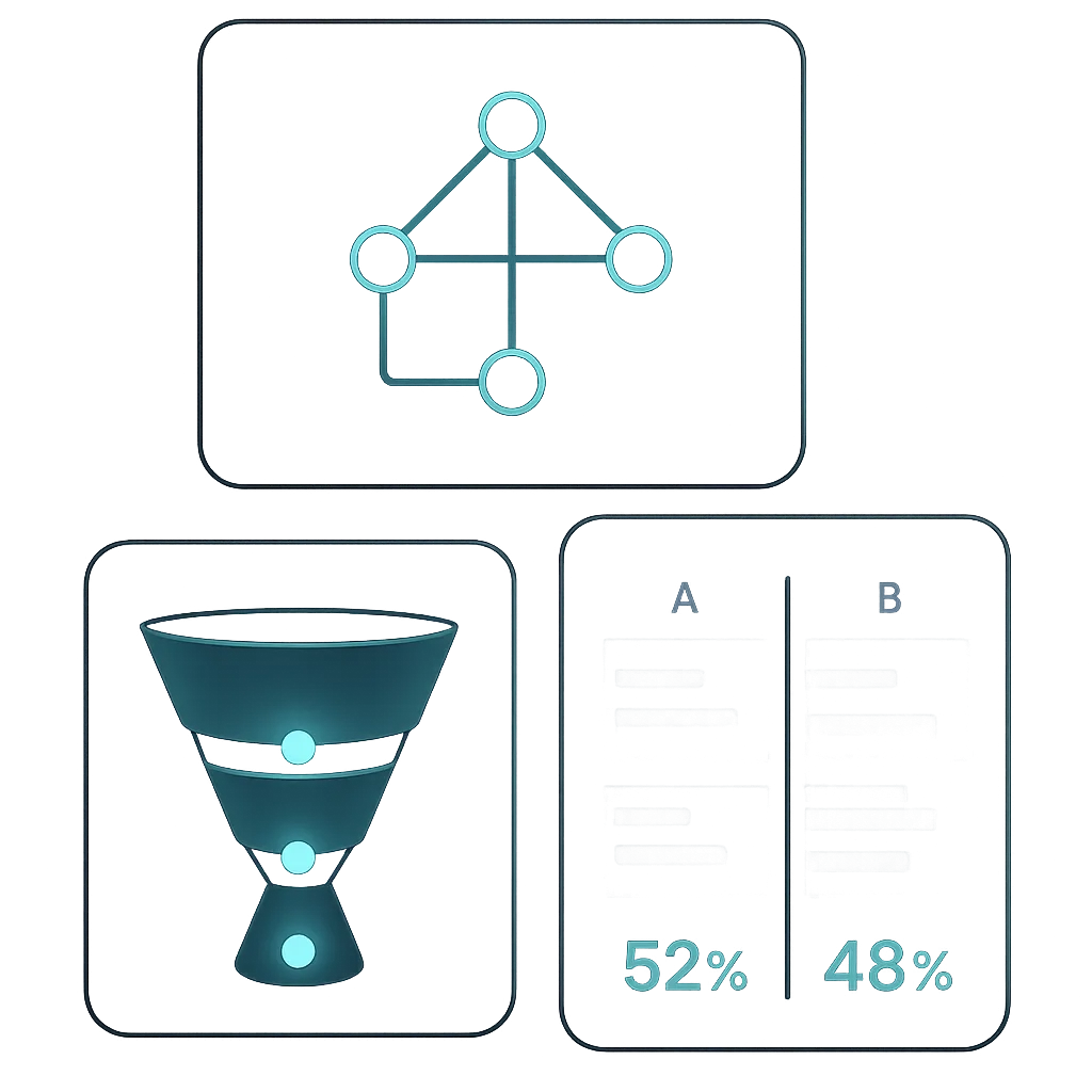 Growth Scale Layer UI Mockup showing Offer Architect and LeadFlow Alchemist