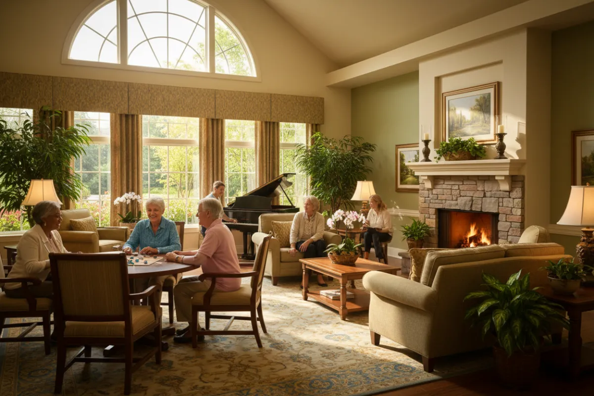 Warm, calming scene symbolizing transition and support during senior living moves