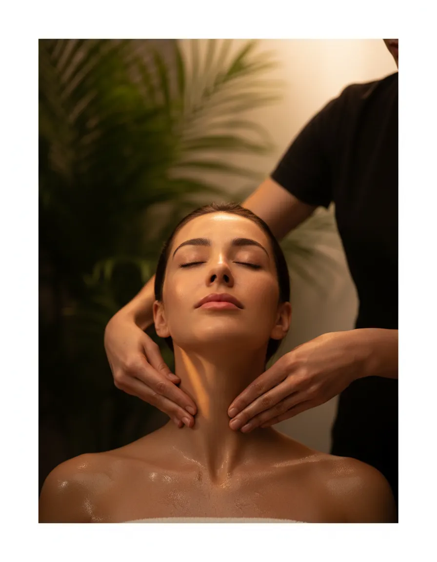Serene lymphatic drainage massage technique for radiant skin