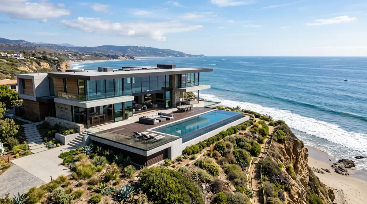 Malibu Oceanfront Luxury Villa on coastal bluff