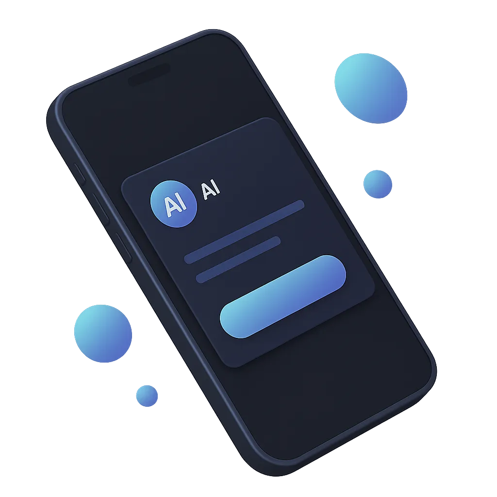 REMI.ai automated follow-up notification over a mobile interface, sleek modern UI.