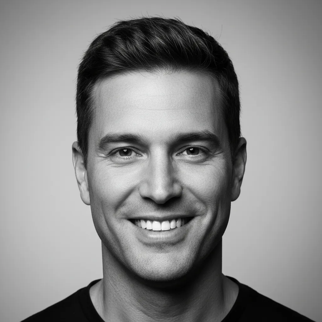 Foto em preto e branco do paciente Roberto Almeida