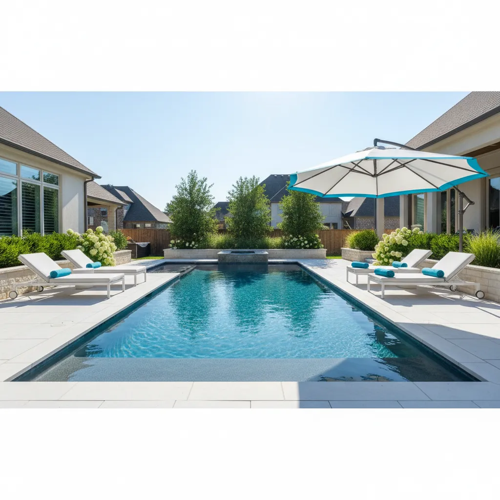 Pristine pool in Oklahoma maintained by Water Wiz