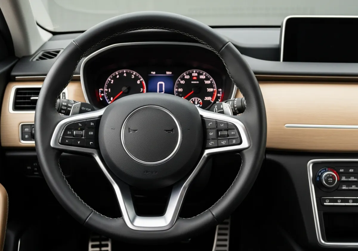 Automotive macro detail showcasing deeper vehicle care and executive styling