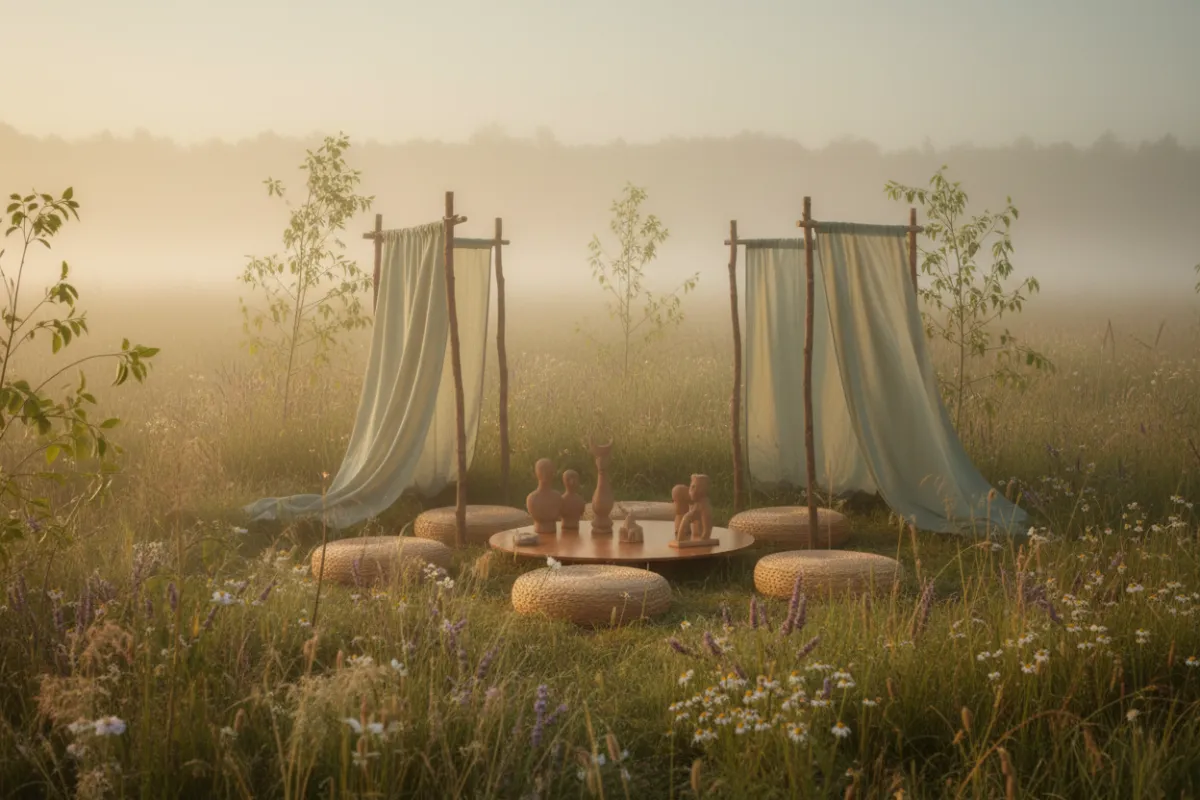 Soft-focus nature scene depicting trauma-informed therapy concepts