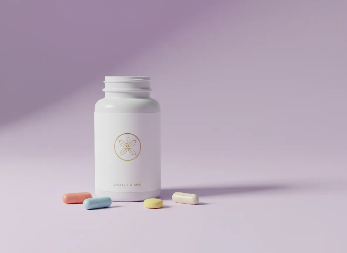 Bottle of daily multivitamins