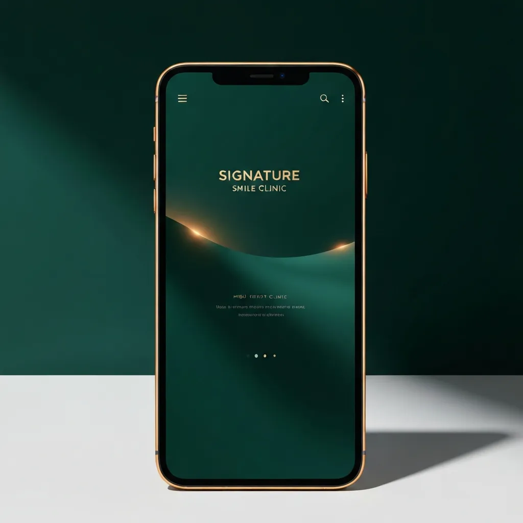 Device mockup of Signature Smile Clinic funnel