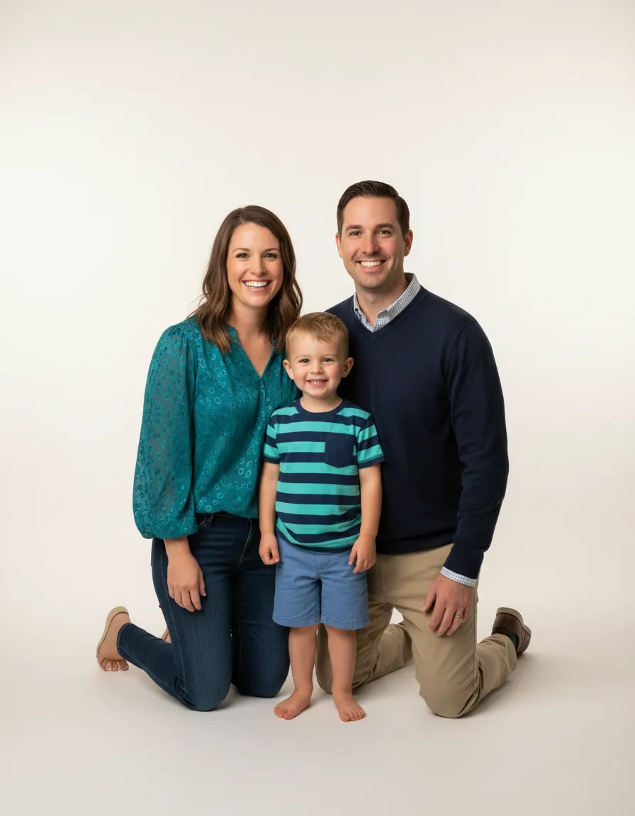 A smiling family with healthy teeth