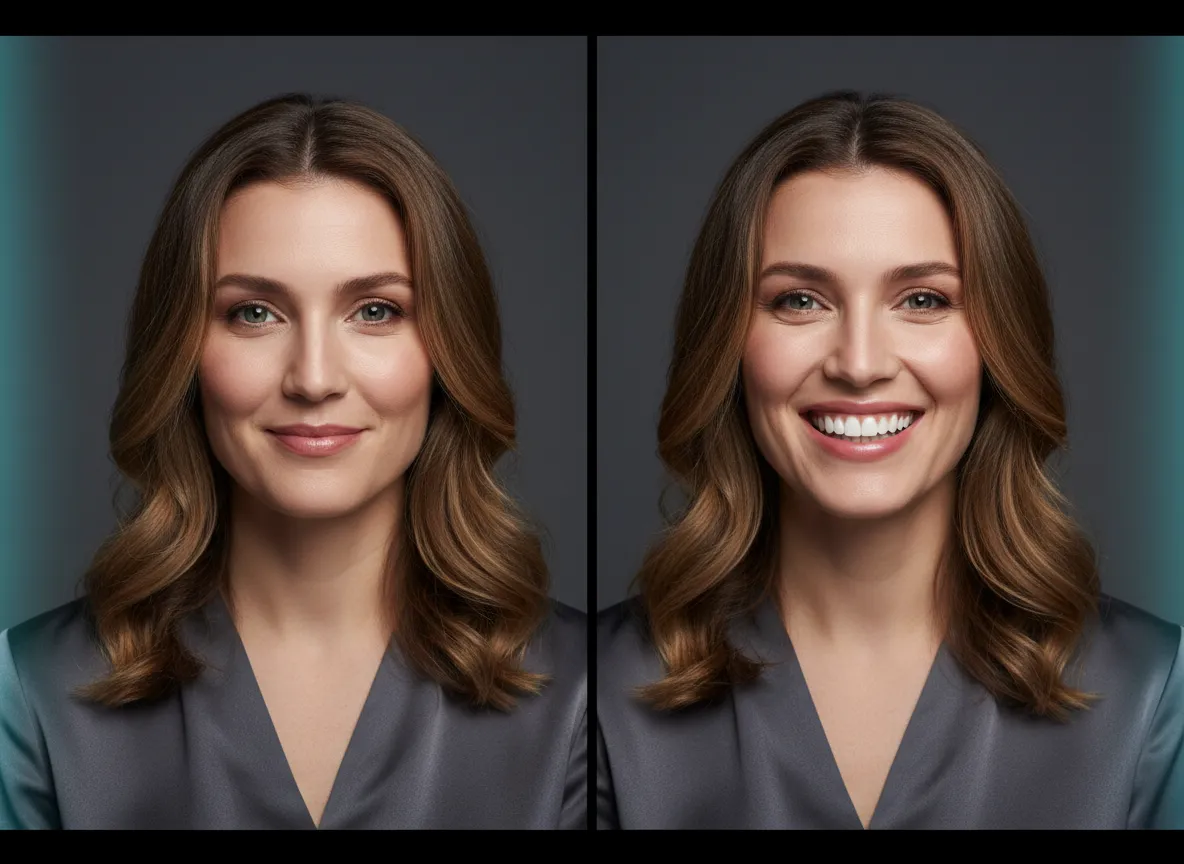 Before-and-after smile transformation