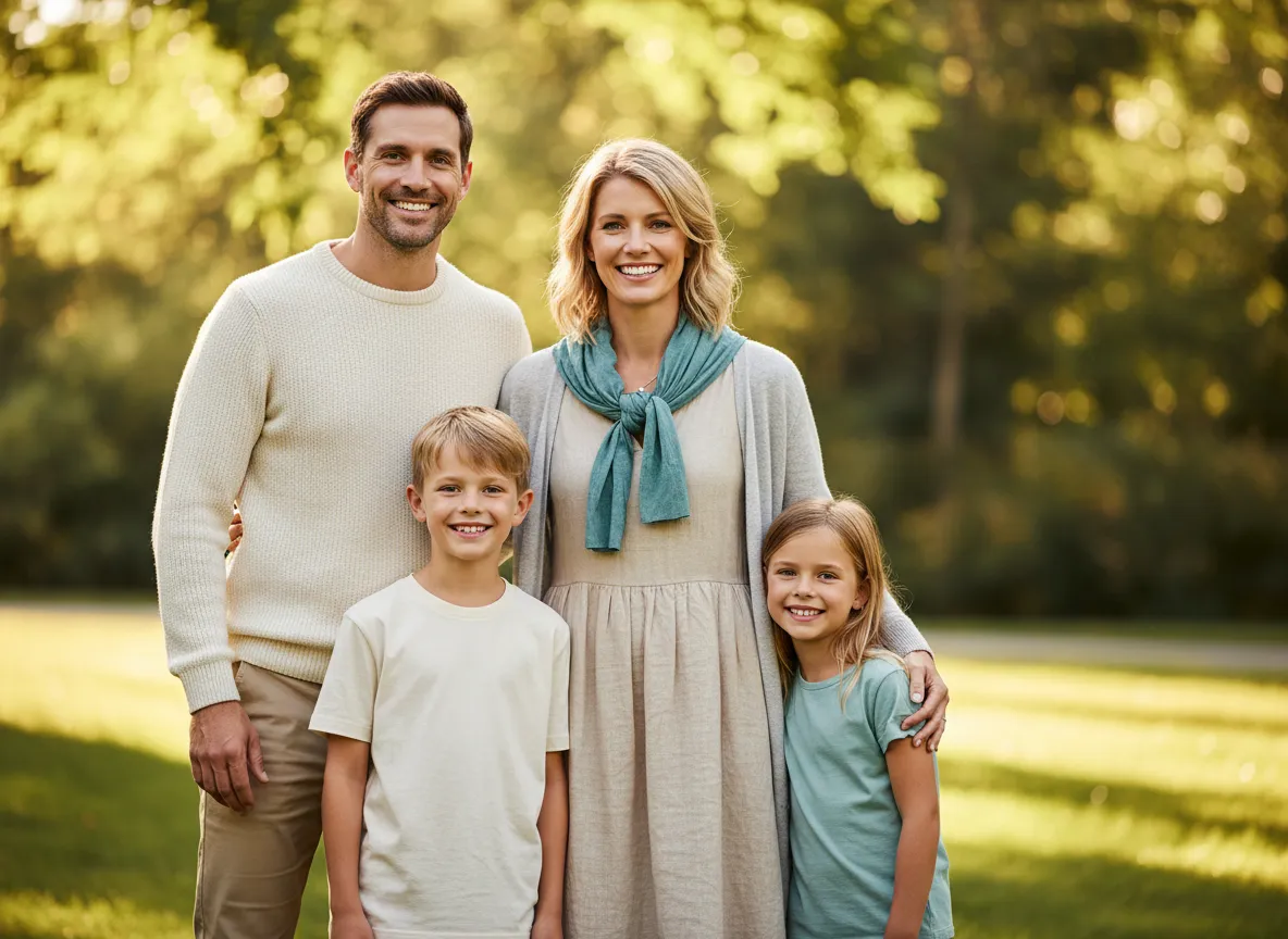 Smiling family with healthy teeth