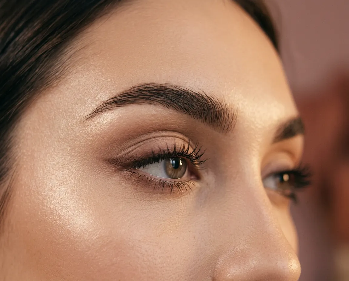Brow wax tint and shaping full aesthetic treatment close-up