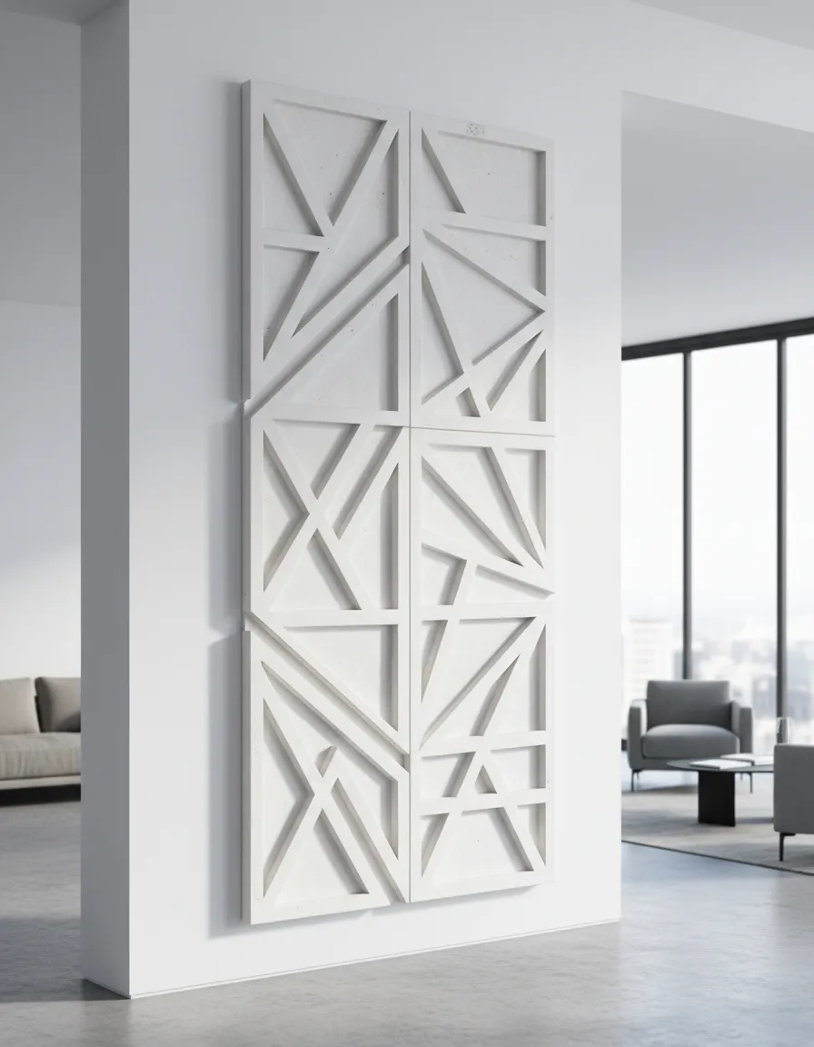 Geometric 3D stone carving design