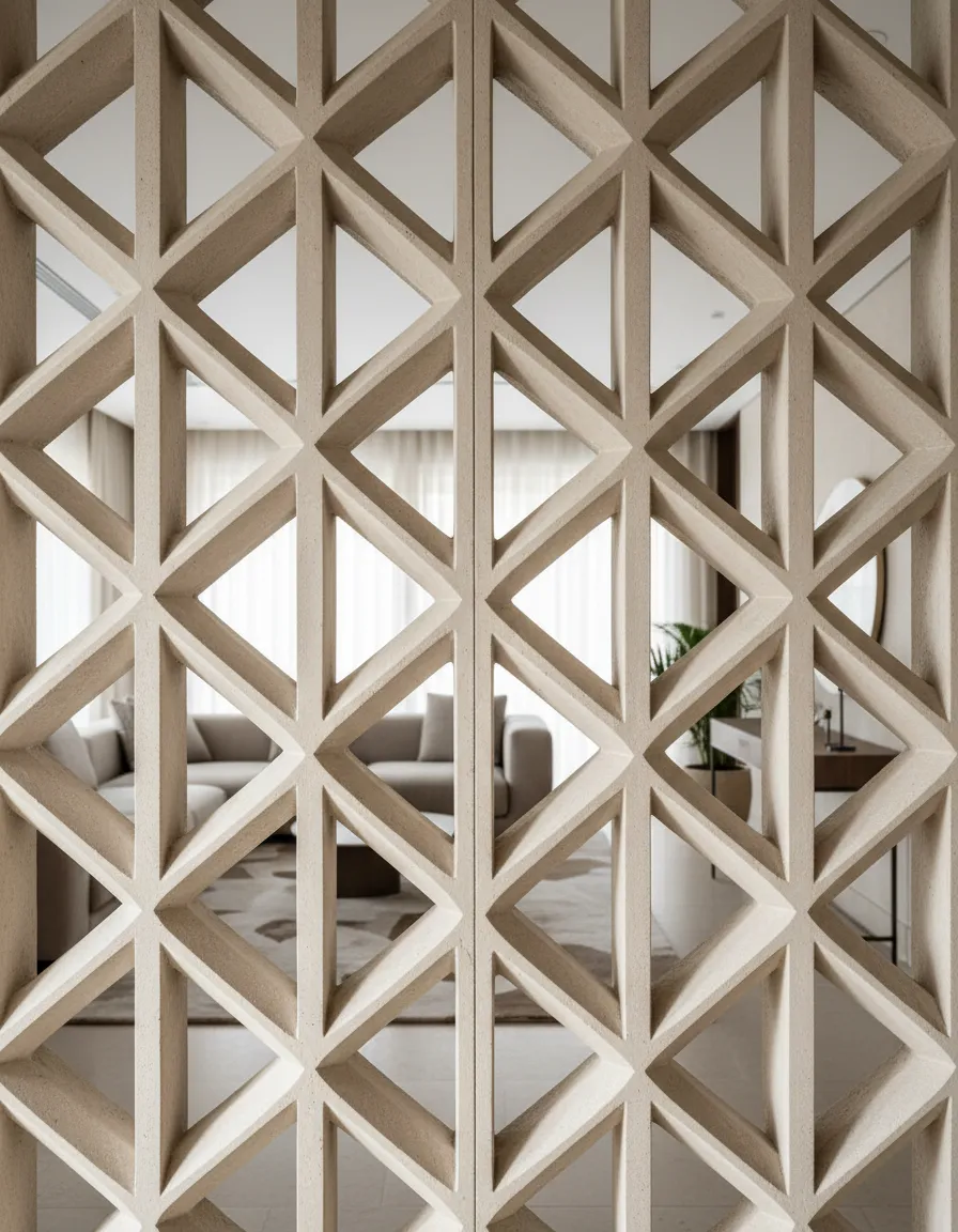 CNC stone jali partition detail