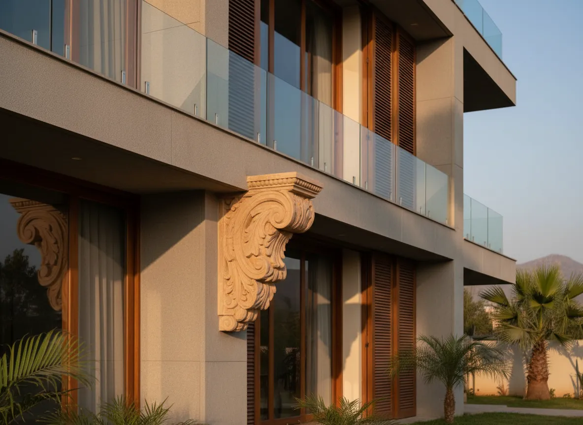 Custom stone element for luxury residence