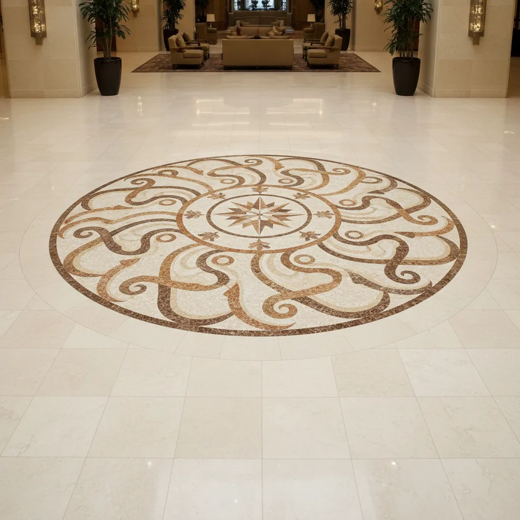 Mosaic stone flooring design