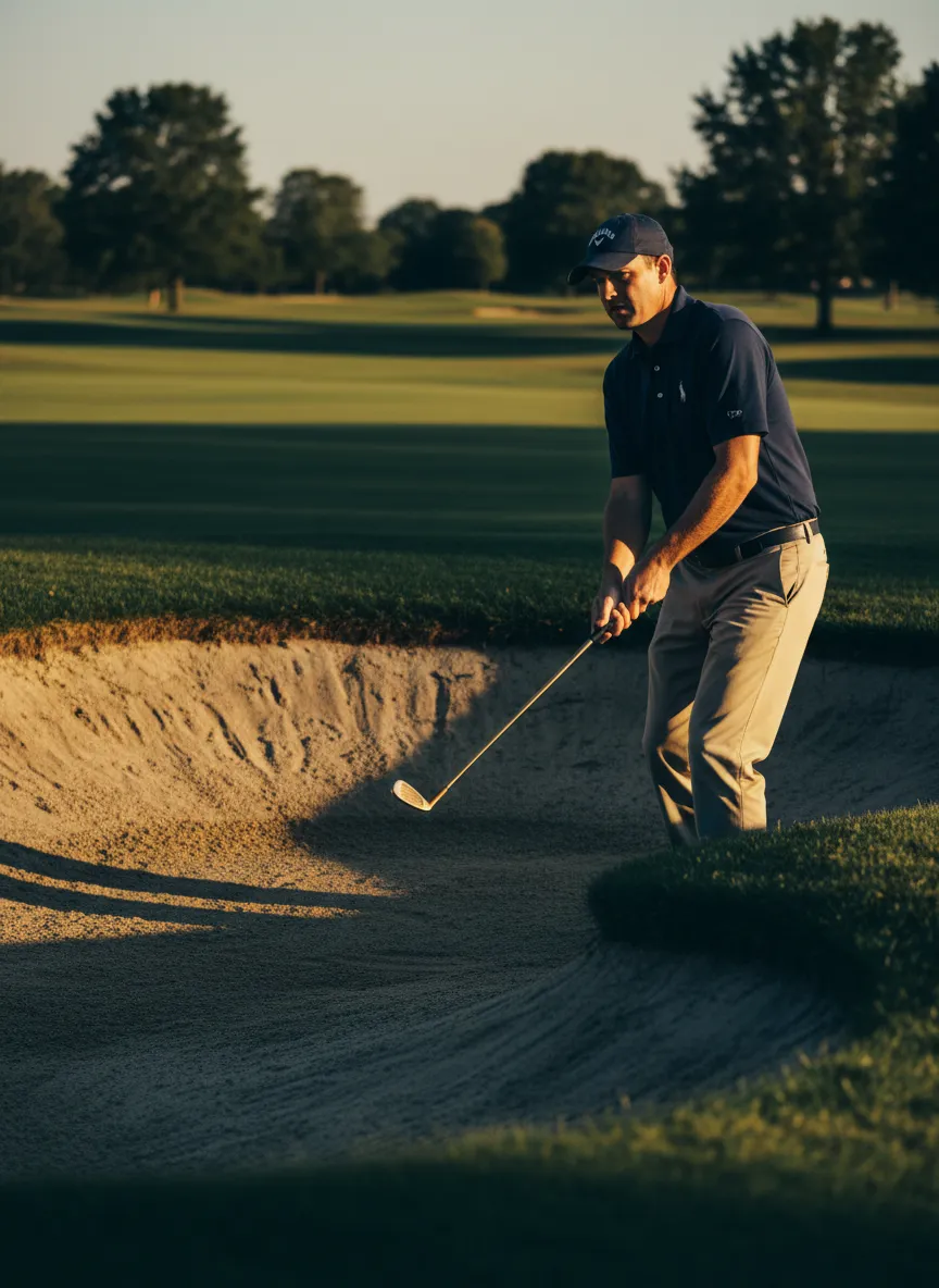 Golfer marking shots over a 7-day challenge calendar