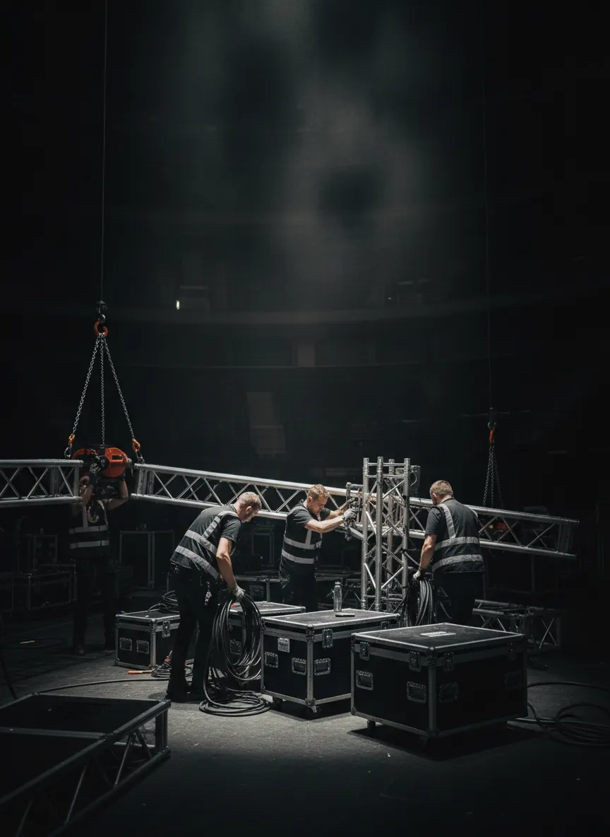 Mack Events crew managing event breakdown