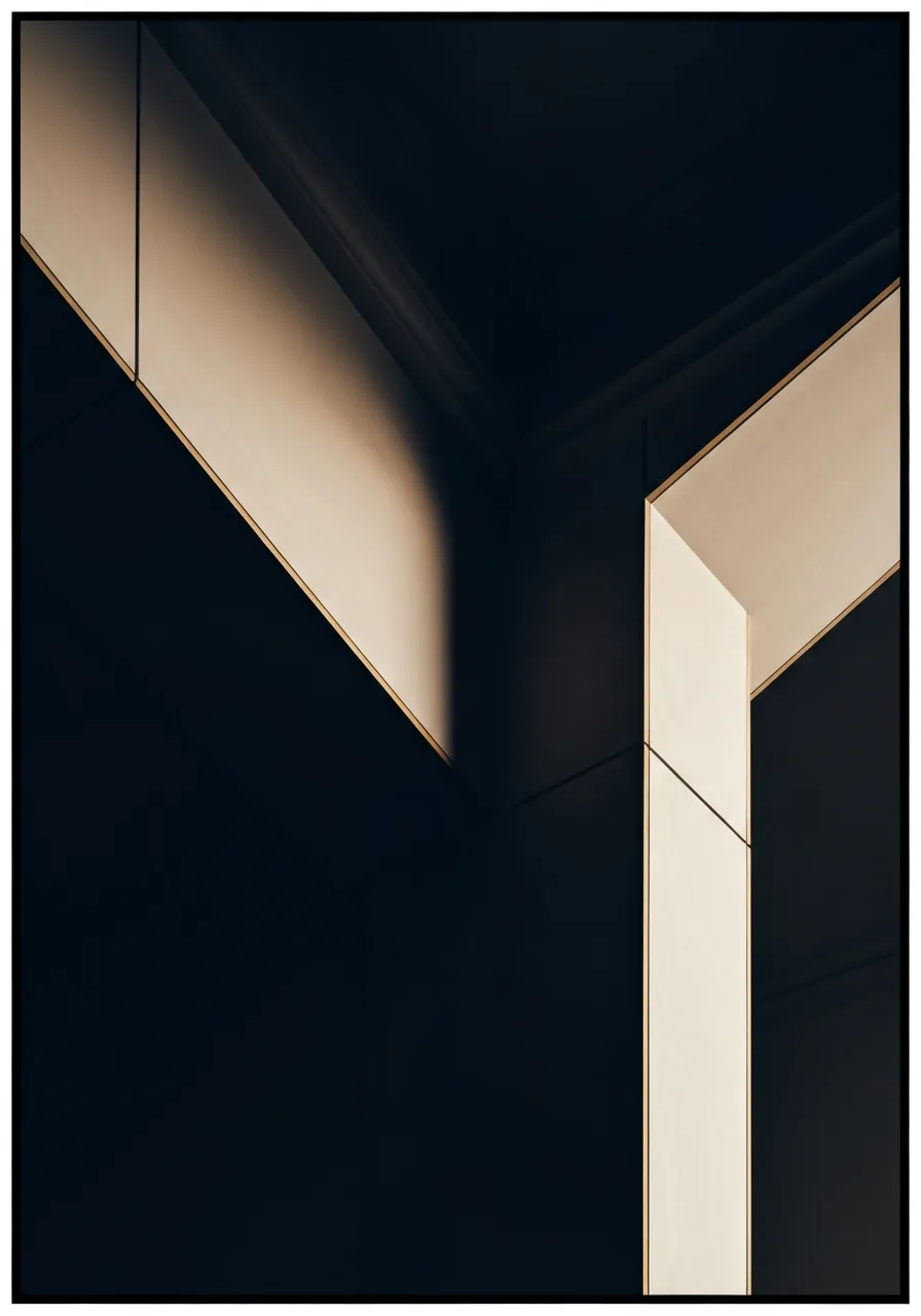 Desaturated, high-contrast photography of a structured architectural detail
