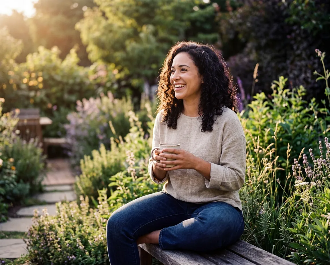 Energized healthy individual enjoying the outdoors with vibrant immune and mental wellness