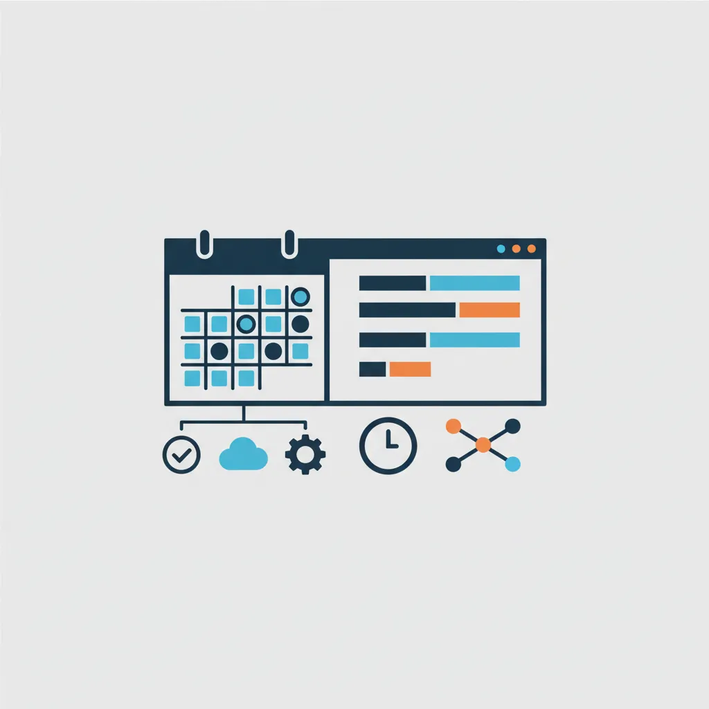 Dashboard and calendar illustration emphasizing booking integrations