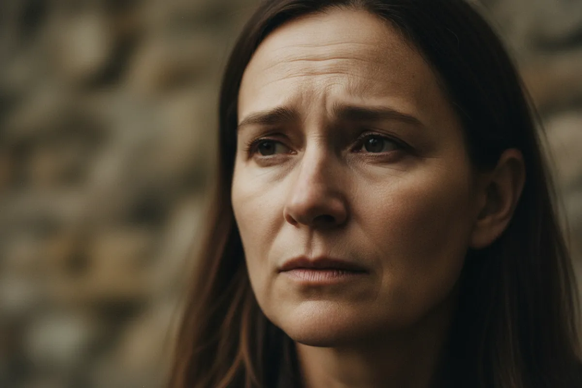 Middle-aged person appearing worried