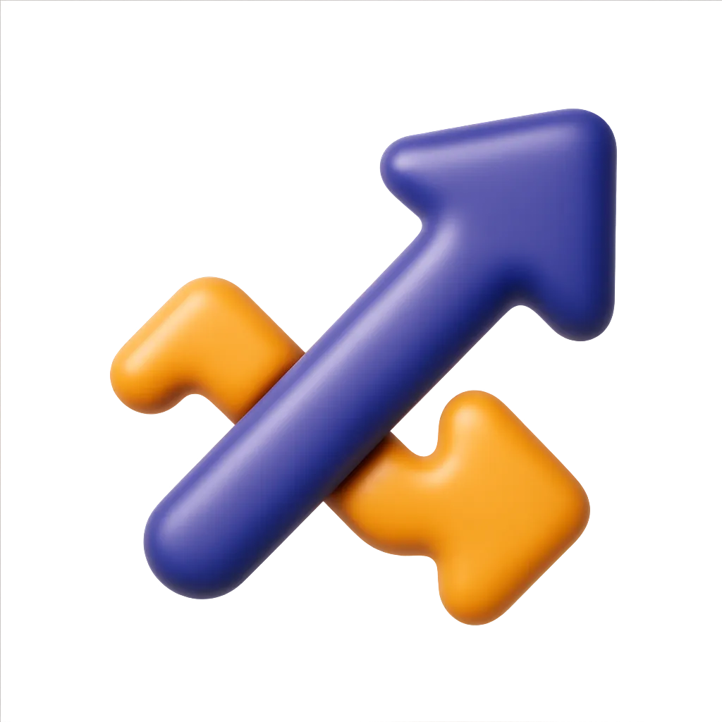 3D rendered icon showing limitless scale with geometric shapes