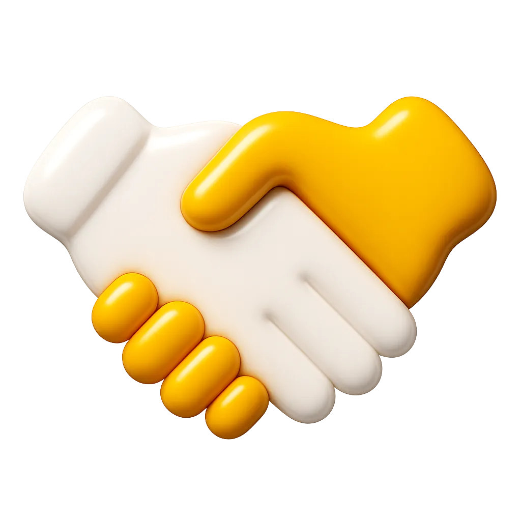 3D glossy community hands icon representing community first