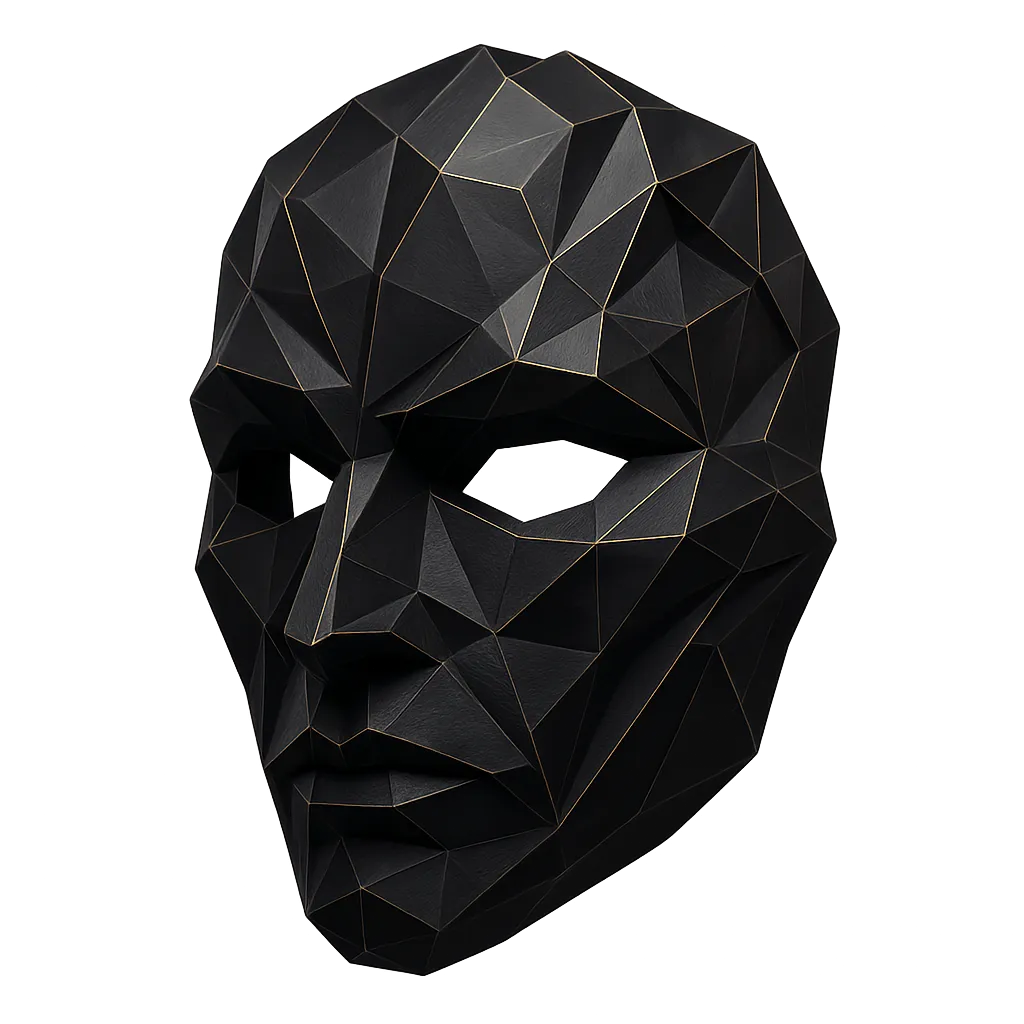 A 3D cutout of a signature SIKPOK wearable art mask
