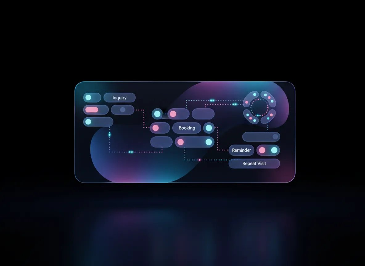 Minimal charts and beauty client journey visual