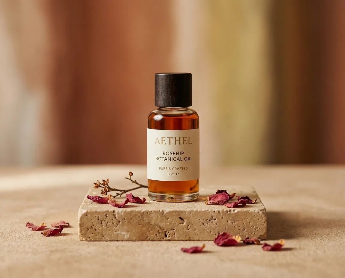 Organic rosehip serum infusion and sculpting facial therapy