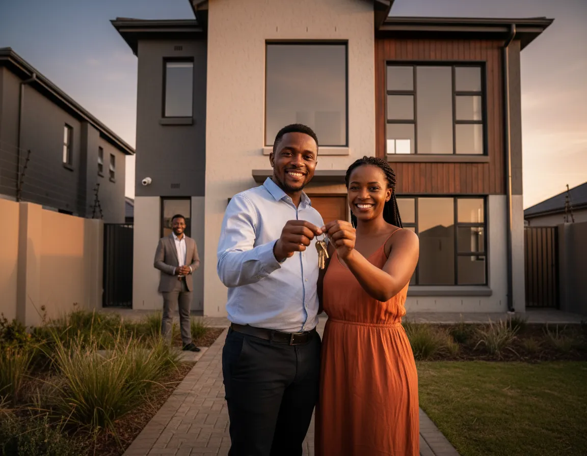 Happy homeowners in Johannesburg property