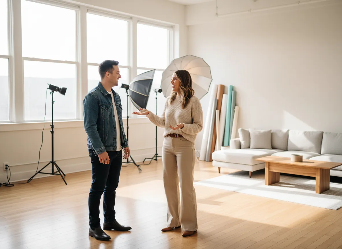 Client touring the Electric City Creative Studio