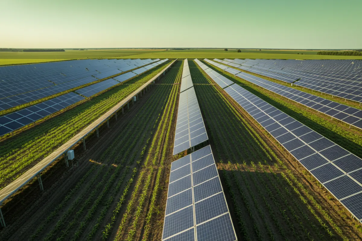 Solar array installation at Hendricks Row Crop