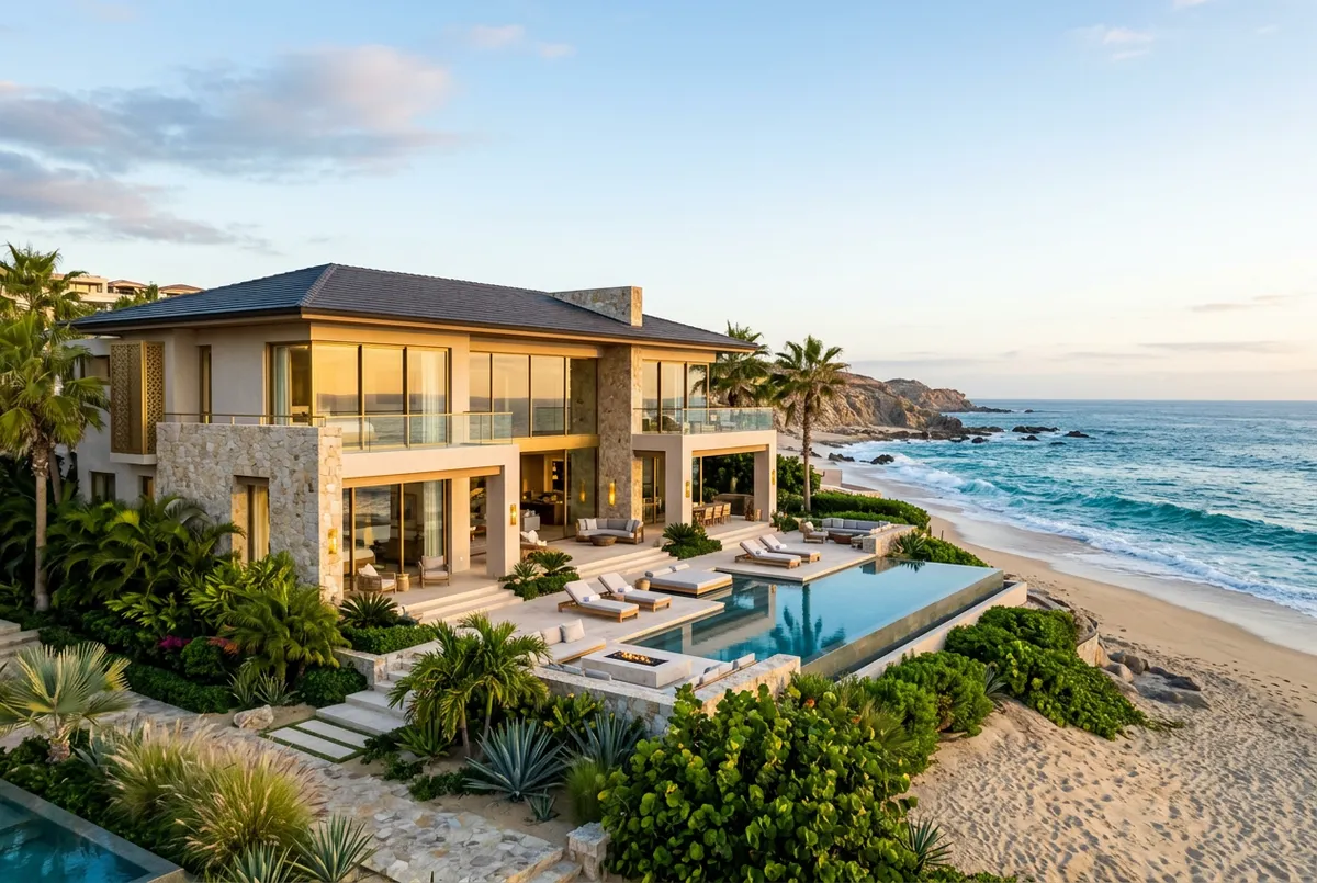Luxury beachfront villa in Los Cabos Mexico overlooking the Pacific ocean