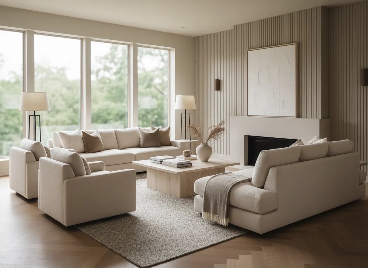 Warm, modern Nashville residence interior