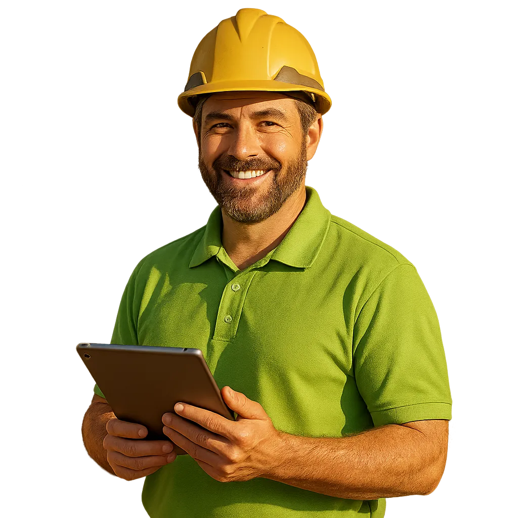 Friendly roofing expert standing in front of a Tempe home