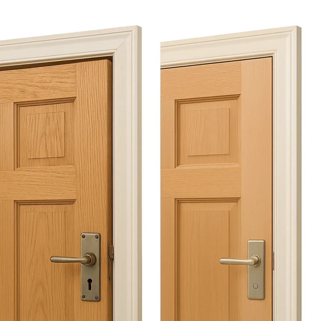 Front Door Alignment Repair Before and After comparison