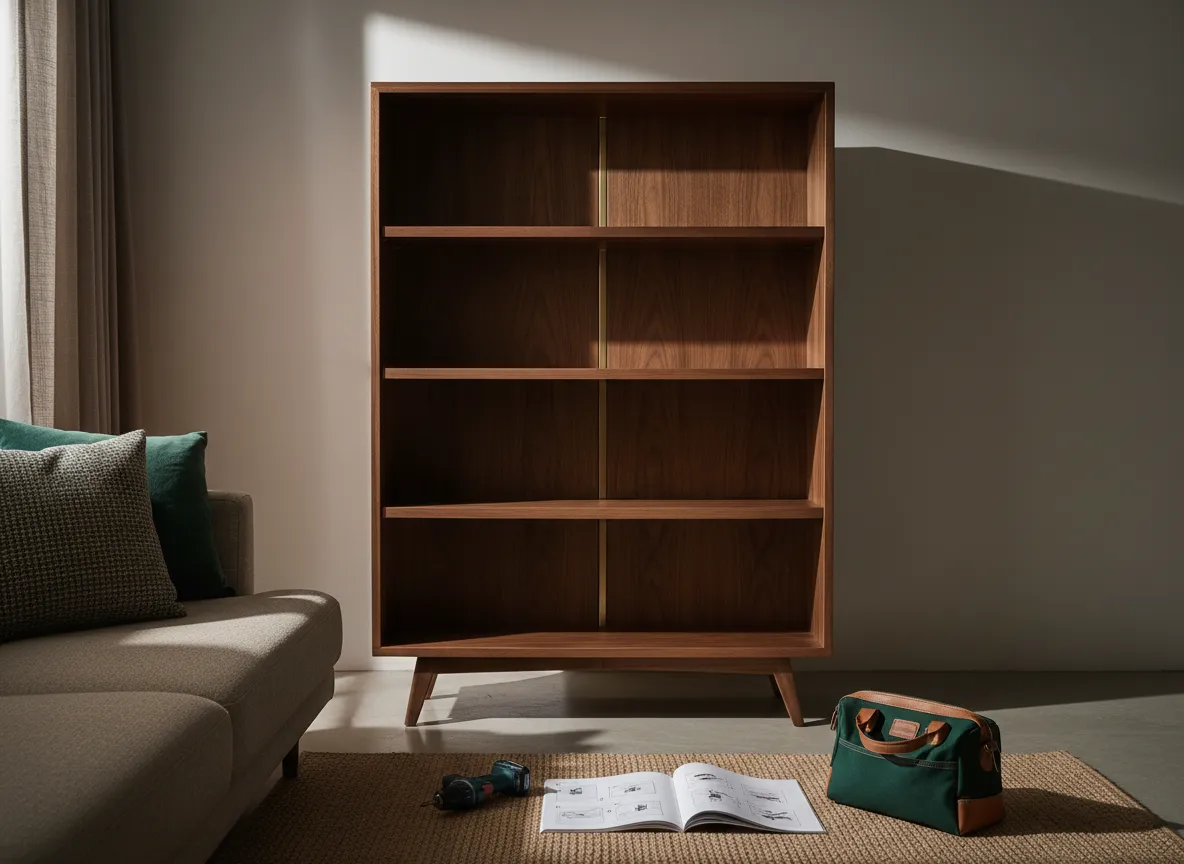 Tools and flat-pack furniture components ready for professional assembly