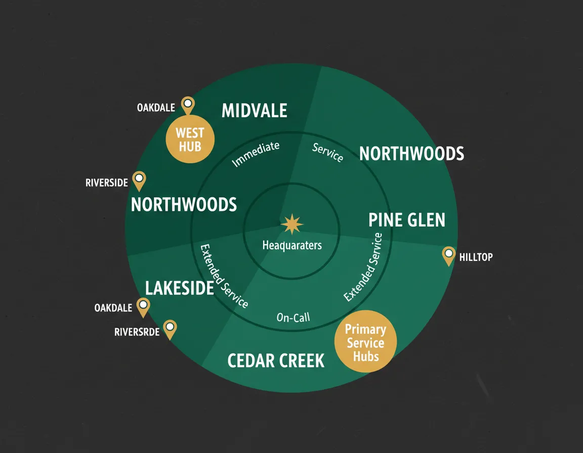 Map of our local handyman service areas