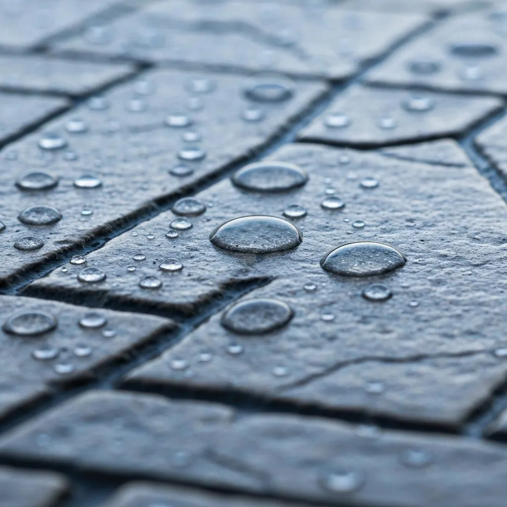 Water Beading on Sealed Concrete