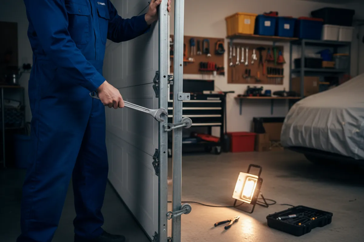 Fixing an off-track garage door system
